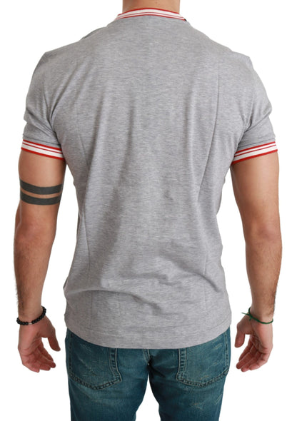 Dolce & Gabbana Graues Baumwoll-Top 2019 Jahr des Schweins T-shirt