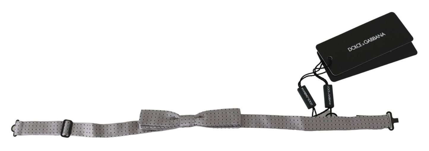 Dolce & Gabbana Graue Polka Dot Herren Krawatte Papillon Fliege