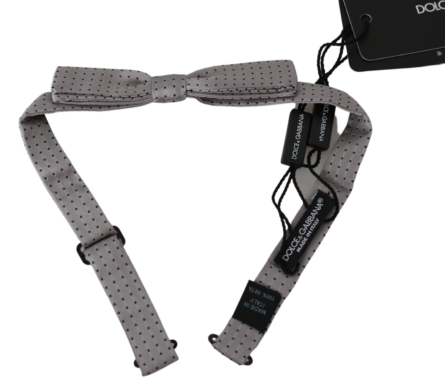 Dolce & Gabbana Graue Polka Dot Herren Krawatte Papillon Fliege