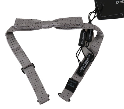 Dolce & Gabbana Graue Polka Dot Herren Krawatte Papillon Fliege