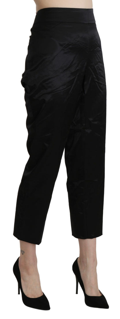 BENCIVENGA Schwarze High Waist Straight Cropped Dress Hose