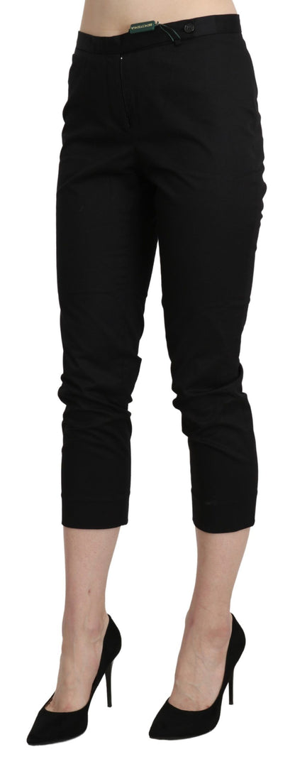 BENCIVENGA Schwarze High Waist Skinny Cropped Dress Hosen Hosen