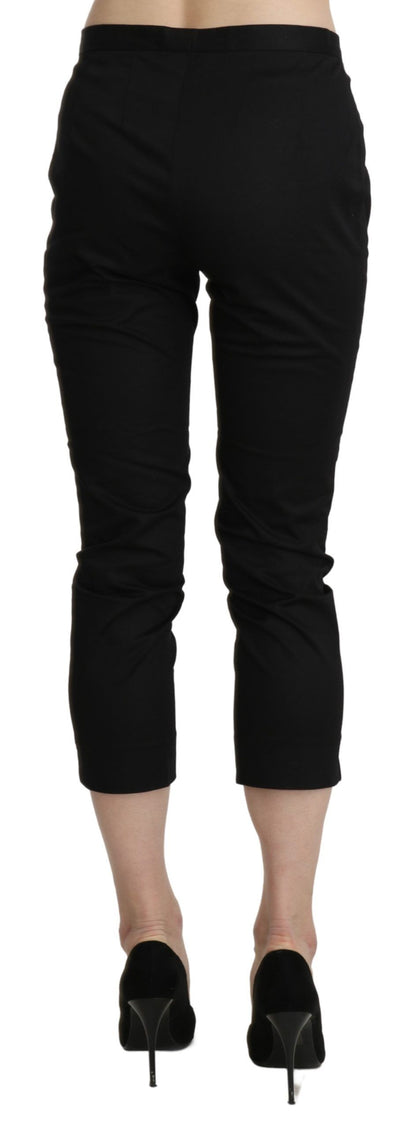 BENCIVENGA Schwarze High Waist Skinny Cropped Dress Hosen Hosen