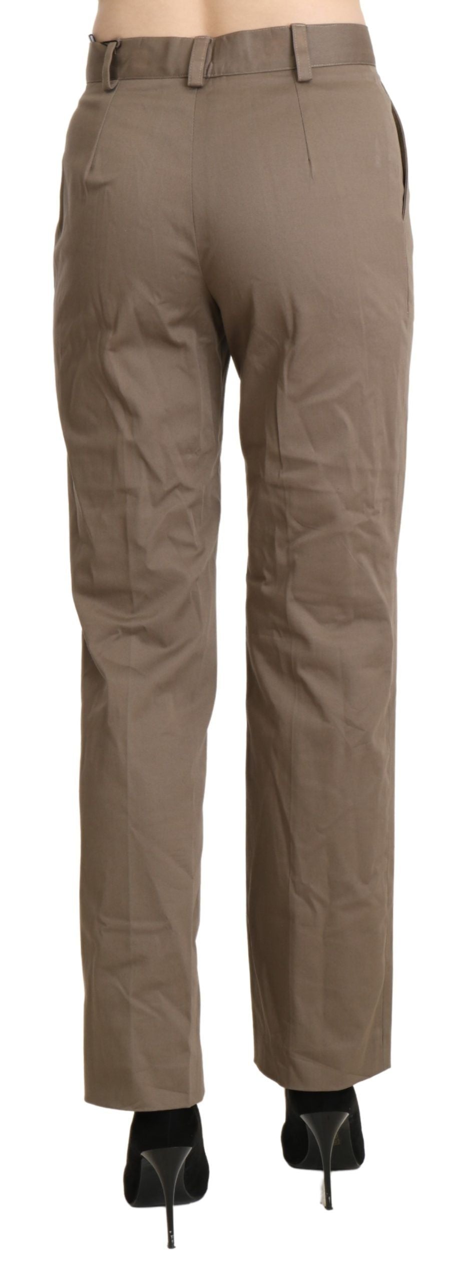 BENCIVENGA Braune Straight Dress Hose mit hoher Taille