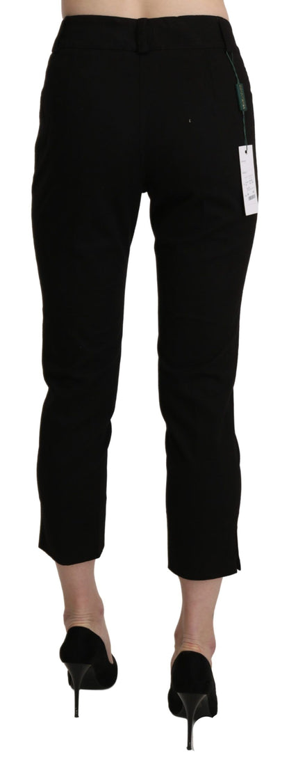 BENCIVENGA Schwarze High Waist Skinny Cropped Dress Hosen Hosen