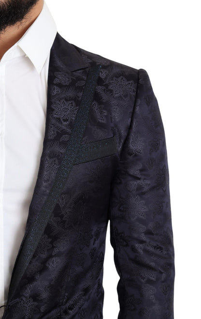 Dolce &amp; Gabbana Elegant silk blend martini blazer in blue