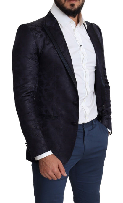 Dolce &amp; Gabbana Elegant silk blend martini blazer in blue