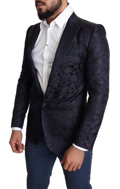 Dolce &amp; Gabbana Elegant silk blend martini blazer in blue