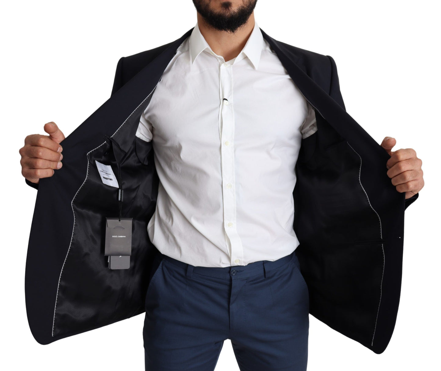 Dolce &amp; Gabbana Exquisite Martini Blazer in Black Stretch Wool