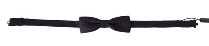 Dolce & Gabbana Graue Muster Seide Verstellbare Hals Papillon Fliege