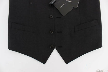 Dolce & Gabbana Graues Woll-Stretch-Kleid Blazer-Weste