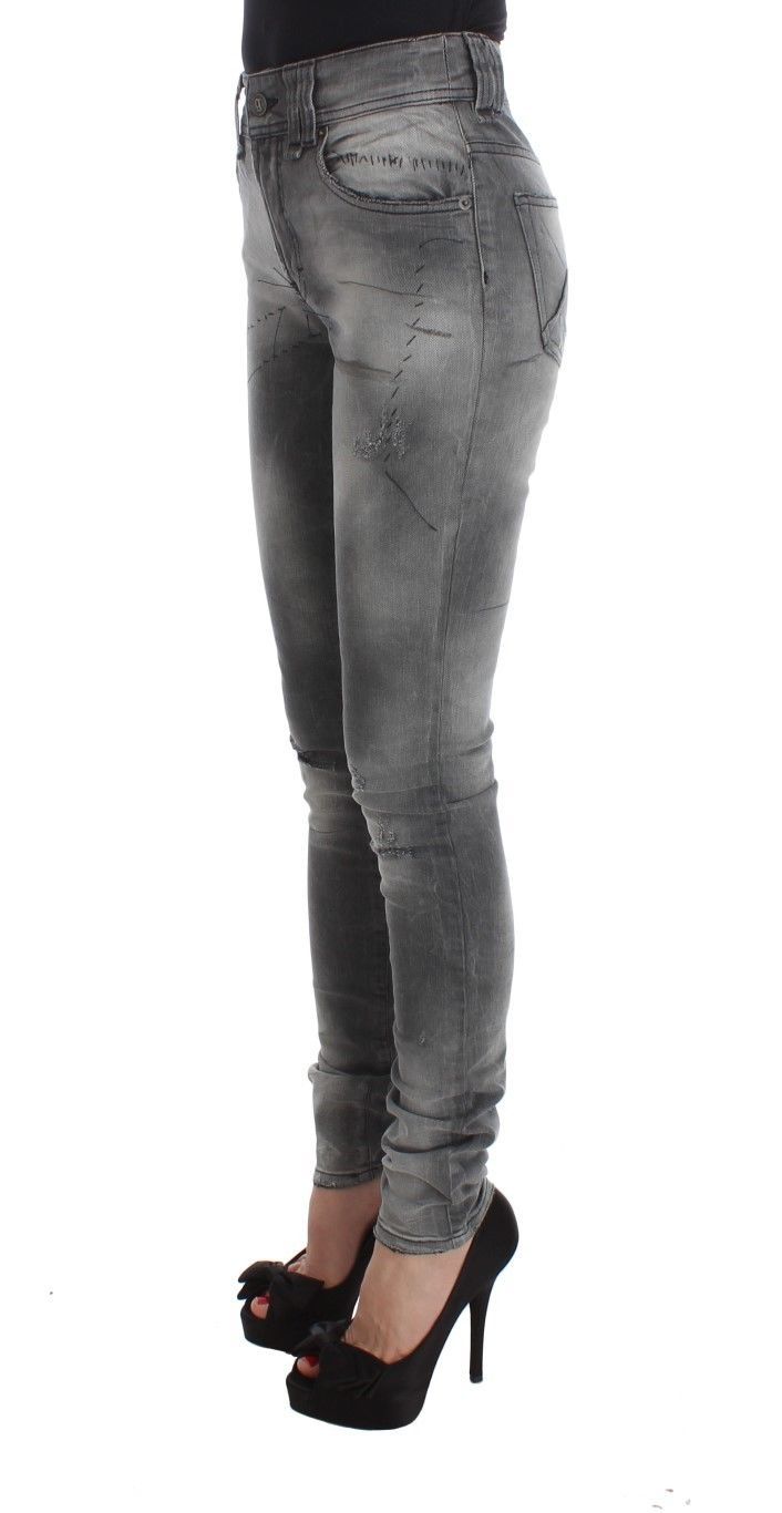 John Galliano Chic grey slim fit designer jeans