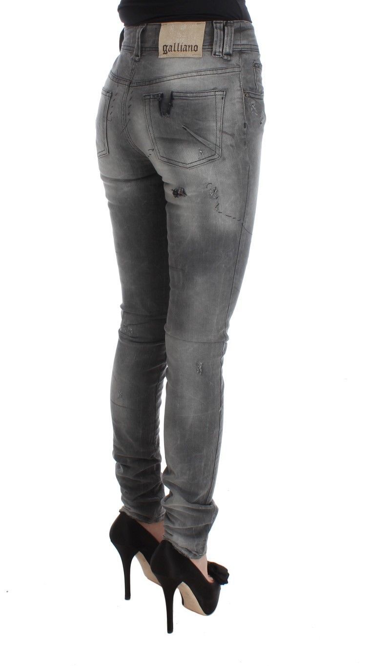 John Galliano Chic grey slim fit designer jeans