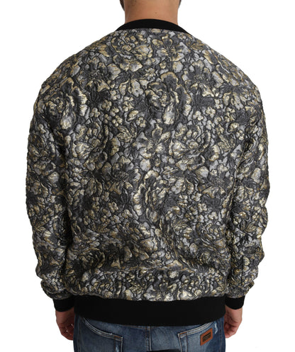 Dolce & Gabbana Mehrfarbiger SAMBA Jacquard-Pullover mit Palmtree-Muster