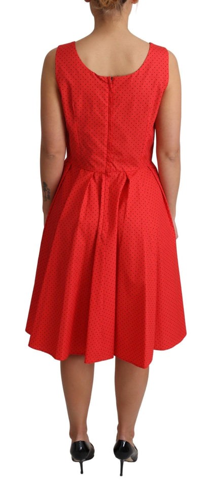 Dolce &amp; Gabbana Elegant polka dot sleeveless A-line dress