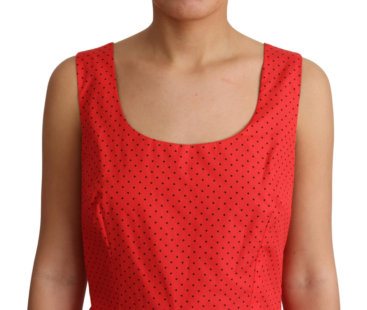 Dolce &amp; Gabbana Elegant polka dot sleeveless A-line dress