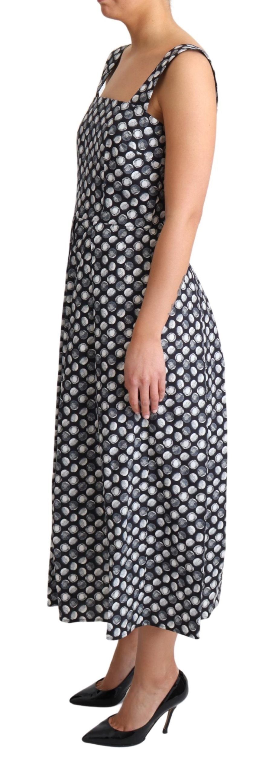 Dolce & Gabbana Blaues A-Linien-Kleid aus geometrischer Baumwolle