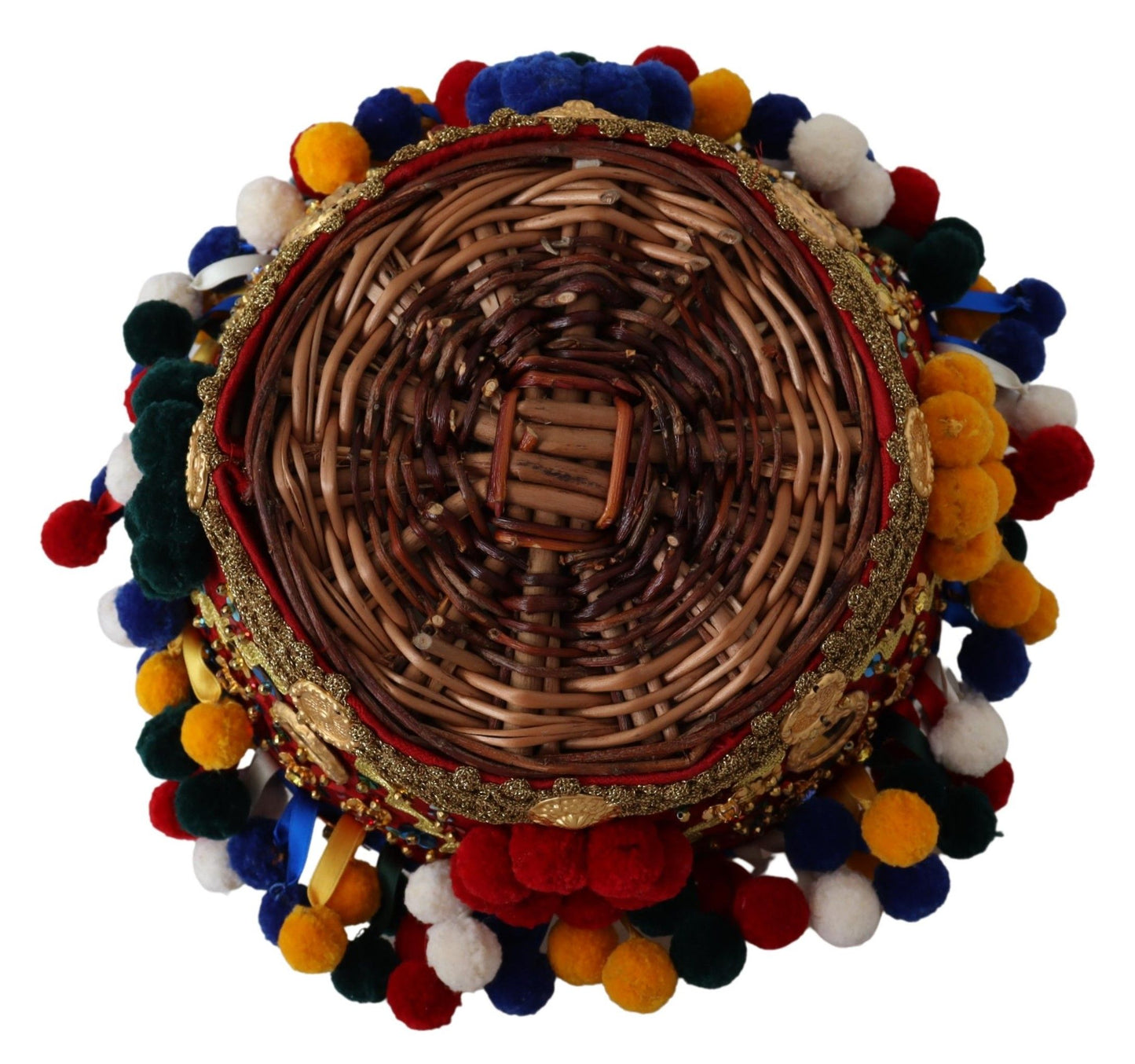 Dolce &amp; Gabbana Multicolor Embellished Wicker Bag
