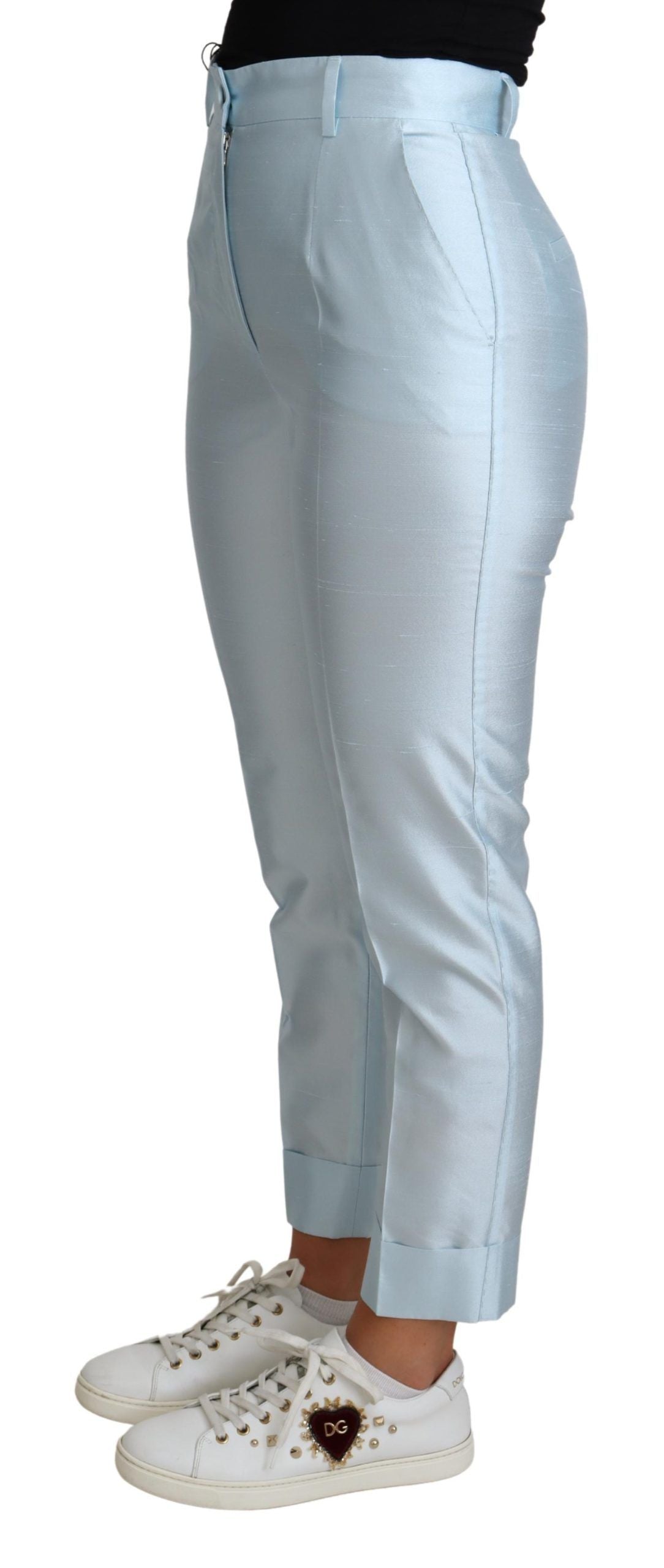 Dolce &amp; Gabbana Elegant high-waisted silk trousers