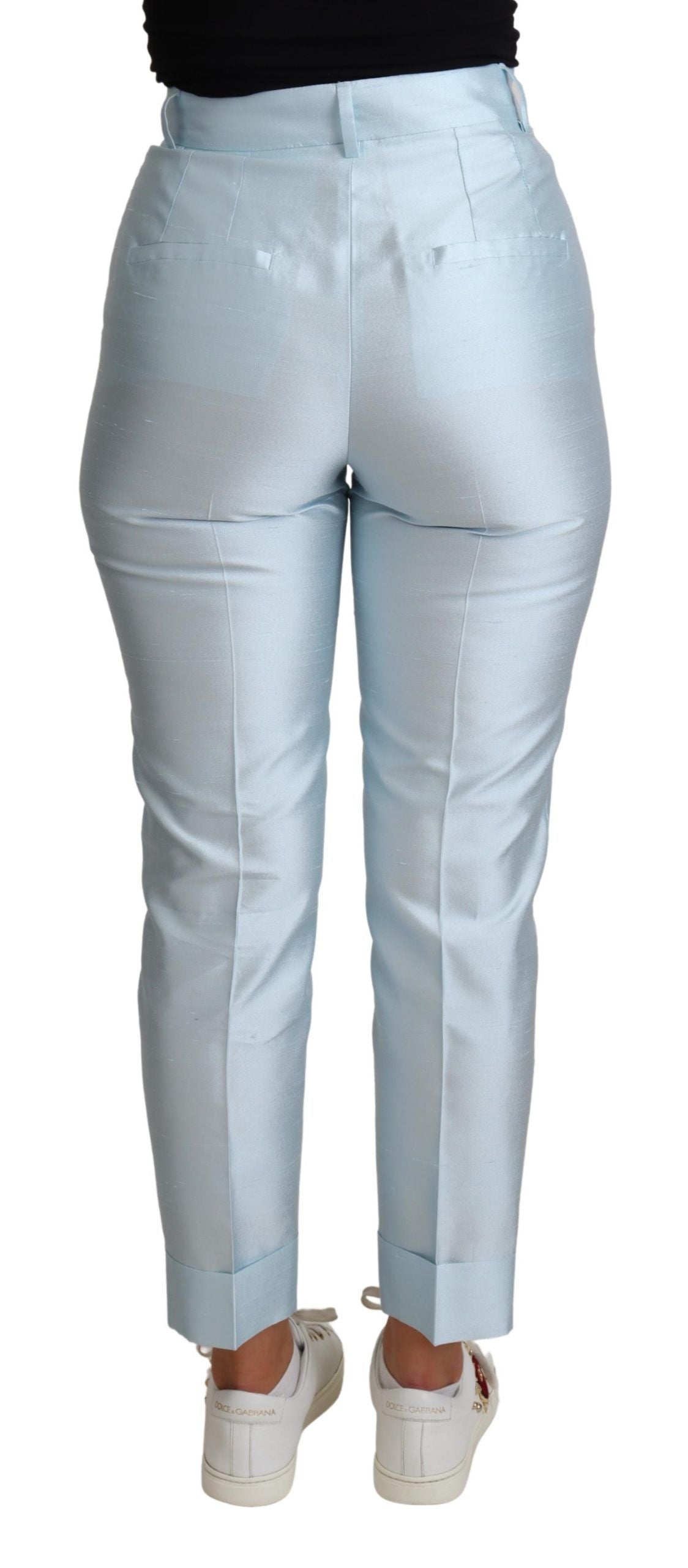 Dolce &amp; Gabbana Elegant high-waisted silk trousers