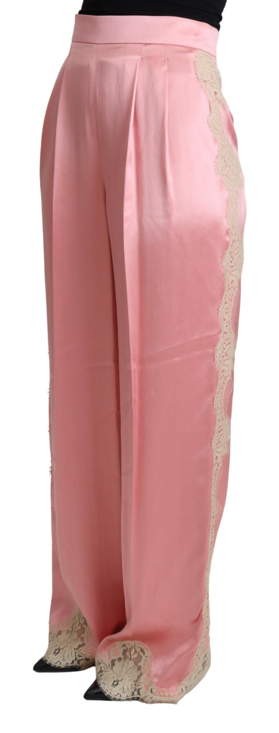 Dolce &amp; Gabbana pink silk-blend satin wide-leg pants