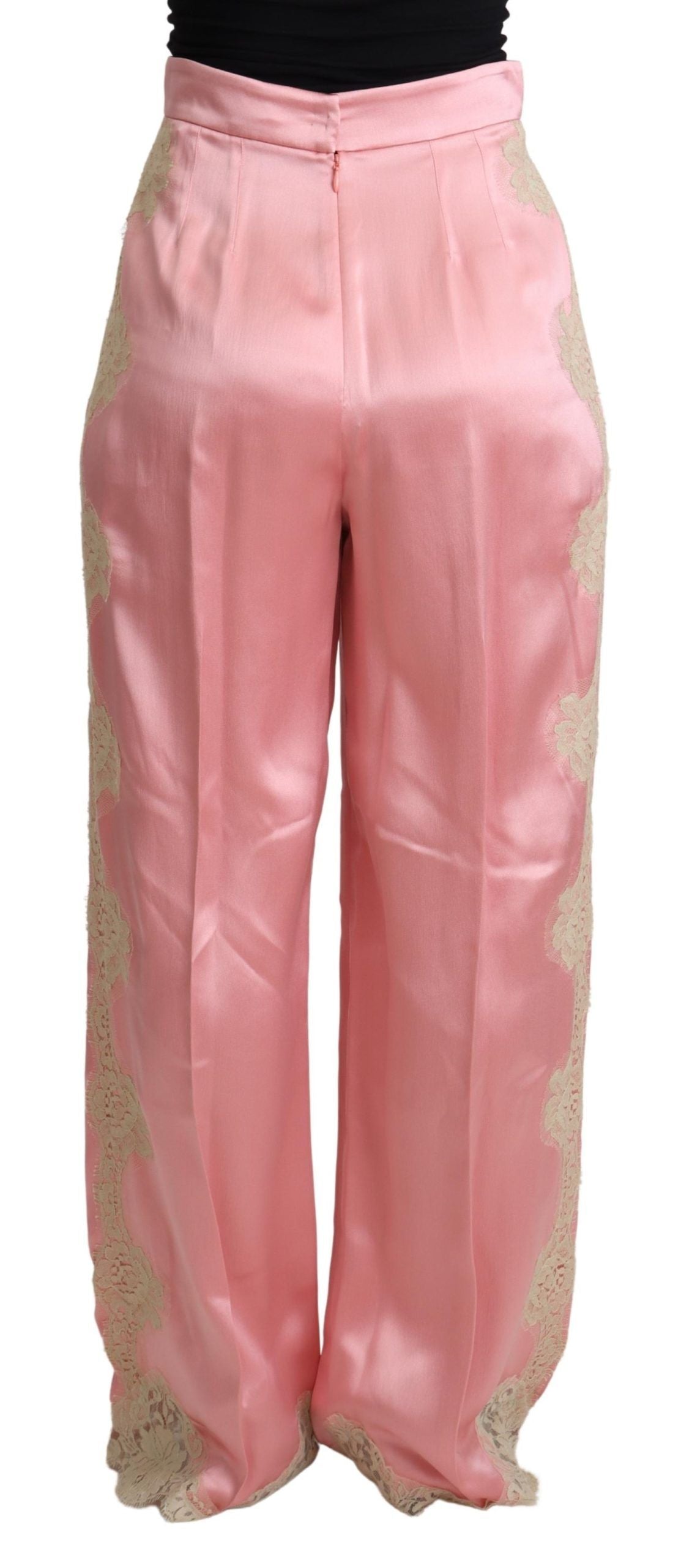 Dolce &amp; Gabbana pink silk-blend satin wide-leg pants