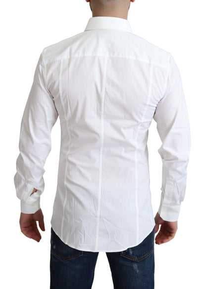 Dolce & Gabbana Elegantes weißes Baumwoll-Stretch-Hemd