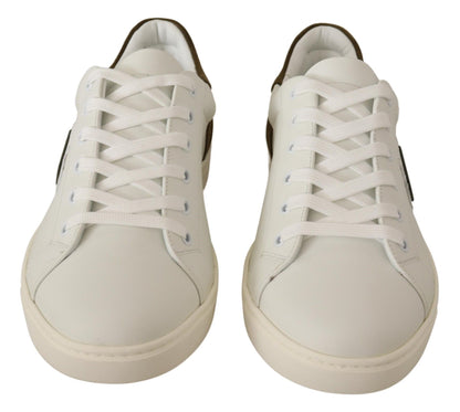 Dolce & Gabbana Weiß Wildleder Leder Herren Low Tops Turnschuhe