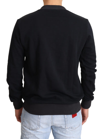 Dolce & Gabbana Blauer Crown King Pullover aus Baumwolle