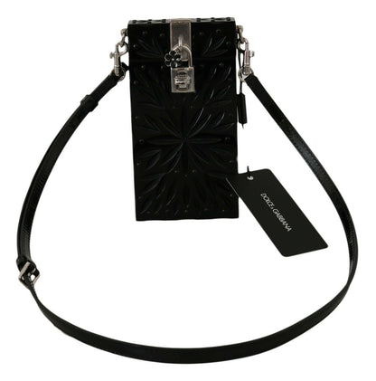 Dolce & Gabbana Schwarzer Kristall Plexiglas Kreuz Zigarettenetui Halter