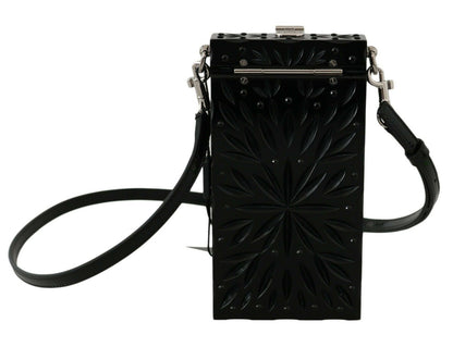 Dolce & Gabbana Schwarzer Kristall Plexiglas Kreuz Zigarettenetui Halter