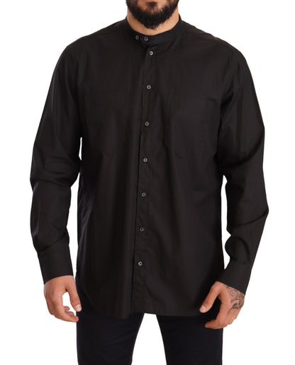 Dolce & Gabbana Schwarzes Hemd aus 100% Baumwolle für formelle Anlässe