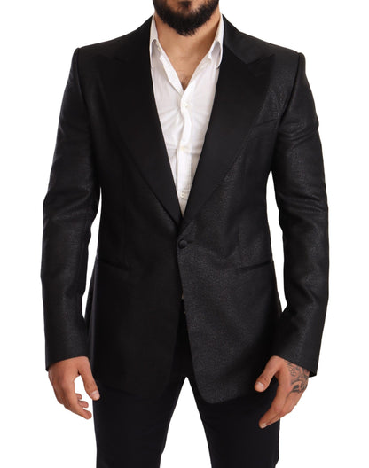 Dolce & Gabbana Schwarzer Metallic-Smoking-Blazer