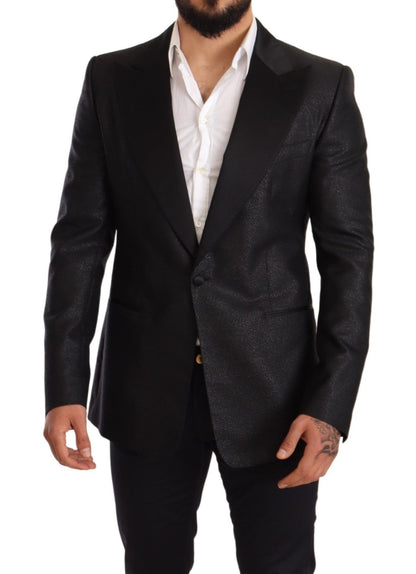 Dolce & Gabbana Schwarzer Metallic-Smoking-Blazer