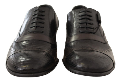 Dolce & Gabbana Braune Eidechsenhaut Leder Oxford Dress Schuhe