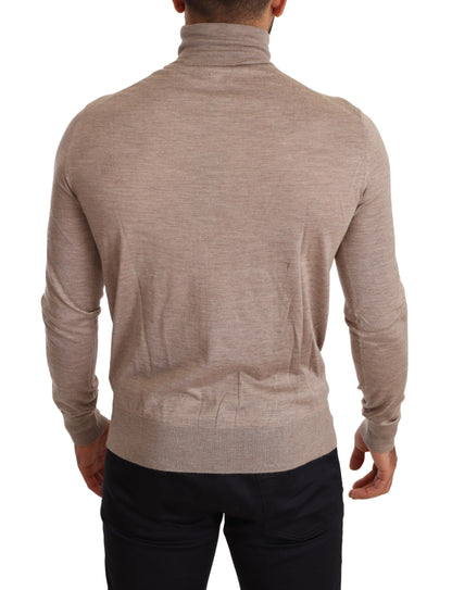 Dolce & Gabbana Beigefarbener Rollkragenpullover aus Kaschmir