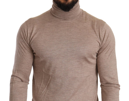 Dolce & Gabbana Beigefarbener Rollkragenpullover aus Kaschmir