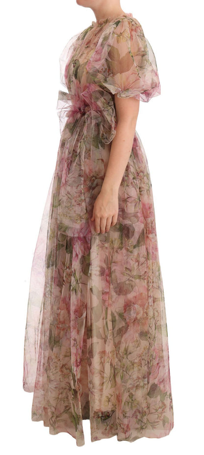 Dolce & Gabbana Langes Maxikleid mit Blumendruck in Multicolor