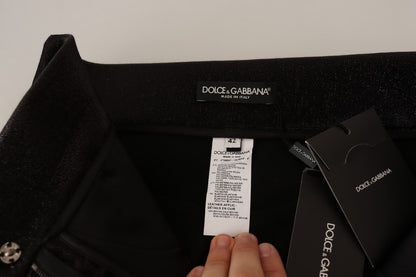 Dolce &amp; Gabbana Elegant Slim Fit Shimmering Cropped Pants