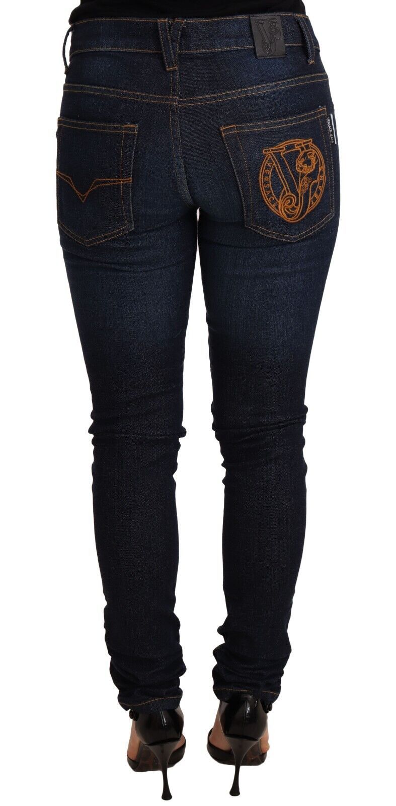 Versace Jeans Elegant Skinny Designer Jeans with Low Waist