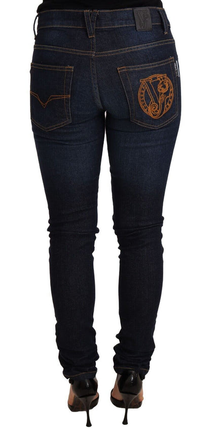 Versace Jeans Elegant Skinny Designer Jeans with Low Waist
