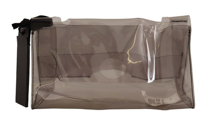 PINKO Schwarzer durchsichtiger Plastikbeutel Handtasche Clutch Bag