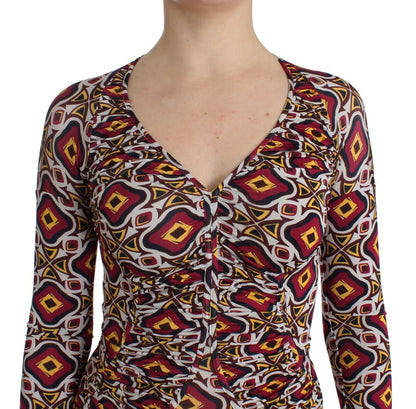 GF Ferre Multicolor Langärmeliges Viskose-Schiebekleid