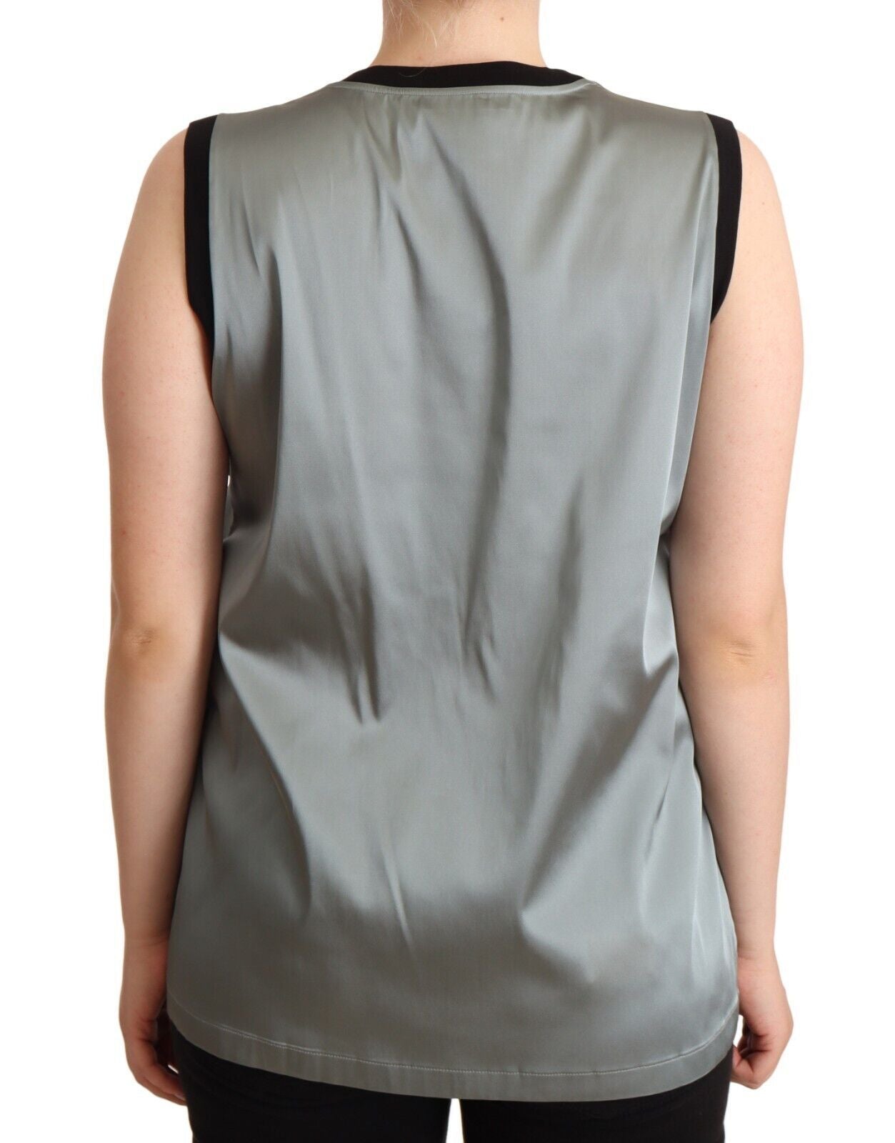 Dolce & Gabbana Silberner Rundhalsausschnitt Ärmelloses lässiges Tanktop