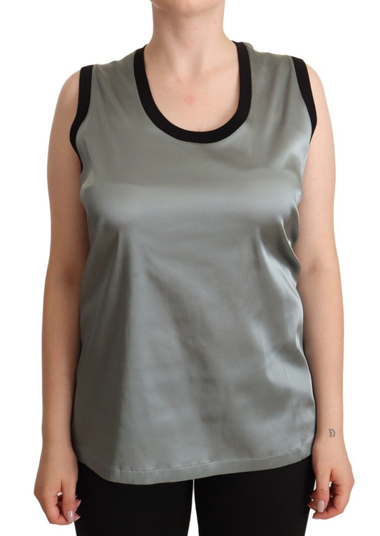 Dolce & Gabbana Silberner Rundhalsausschnitt Ärmelloses lässiges Tanktop