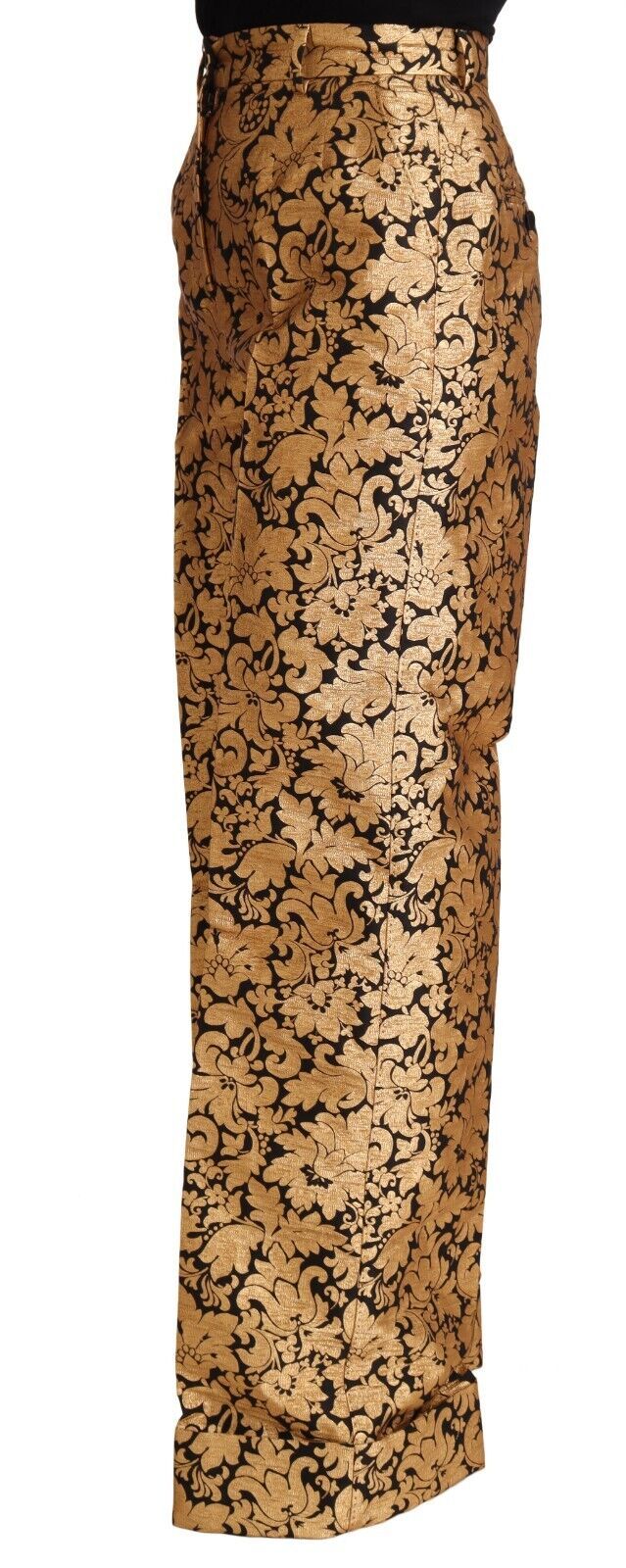 Dolce &amp; Gabbana Elegant high-waisted trousers in floral jacquard