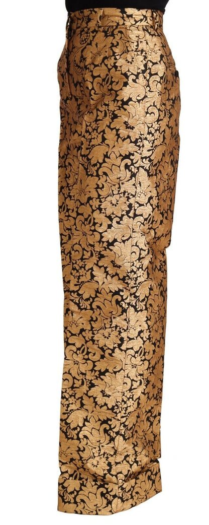 Dolce &amp; Gabbana Elegant high-waisted trousers in floral jacquard