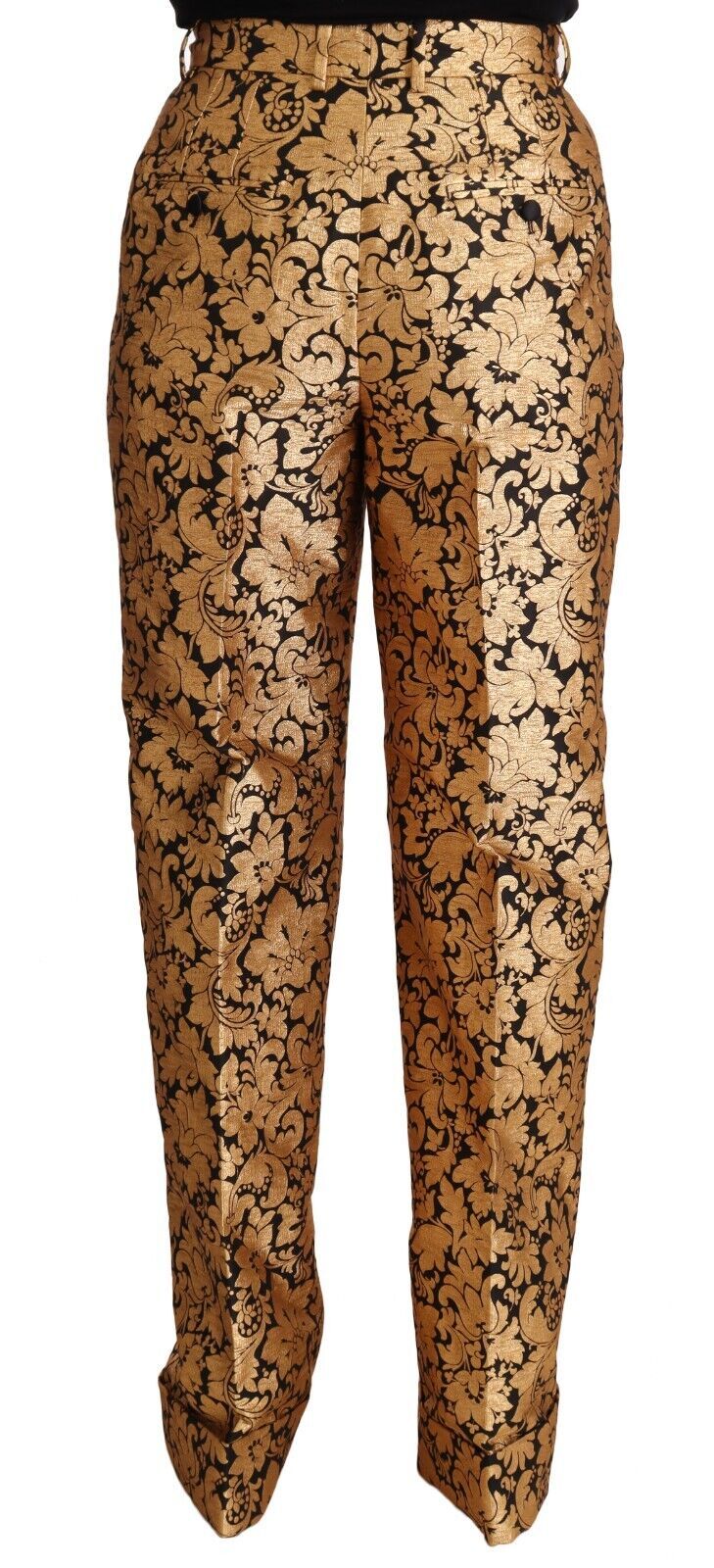 Dolce &amp; Gabbana Elegant high-waisted trousers in floral jacquard