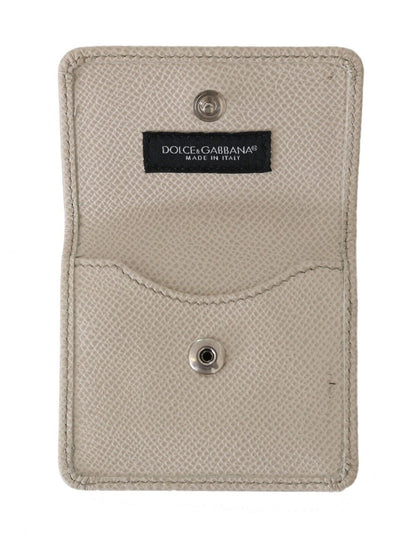 Dolce & Gabbana Weiß Dauphine Leder Halter Tasche Brieftasche Kondom Fall
