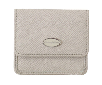Dolce & Gabbana Weiß Dauphine Leder Halter Tasche Brieftasche Kondom Fall